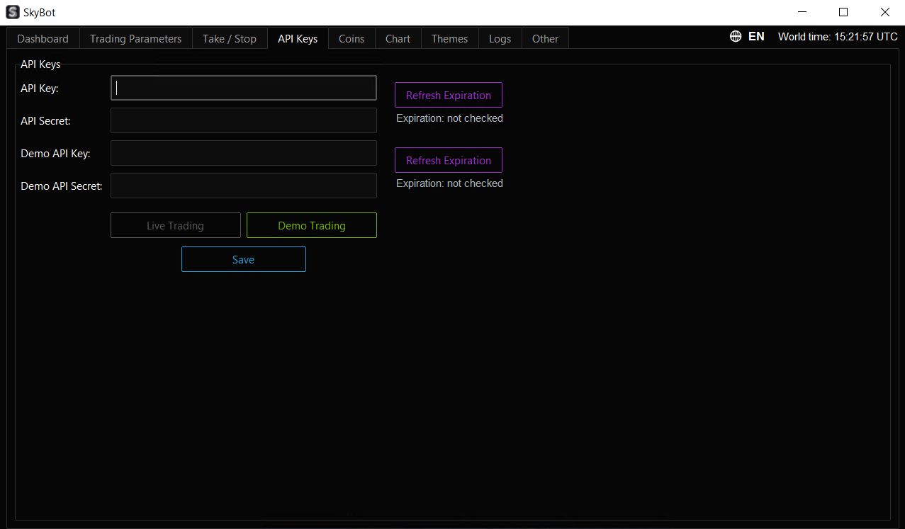 SkyBot v4.4 Keys Tab